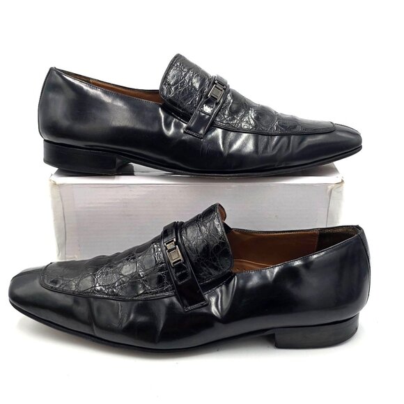 Mezlan Exotic Alligator Black Dress Shoes Mens size 12M Bit Loafers Spain 10092 - Picture 6 of 12